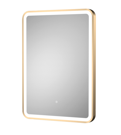 Nuie Hydrus Touch Sensor 700mm x 500mm Brushed Brass Framed Mirror